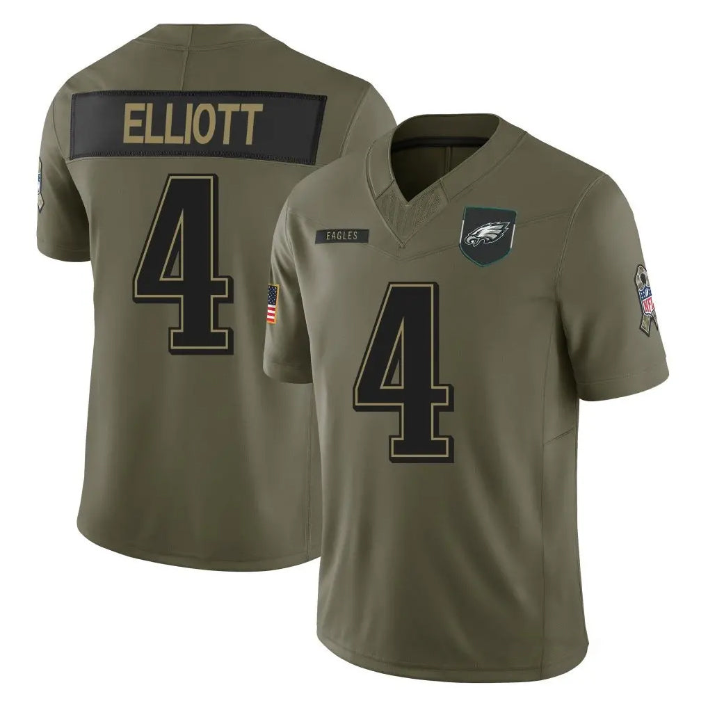 P.Eagles #4 Jake Elliott Player Olive 2025 Salute To Service Limited Cooneas Stitched Jerseys