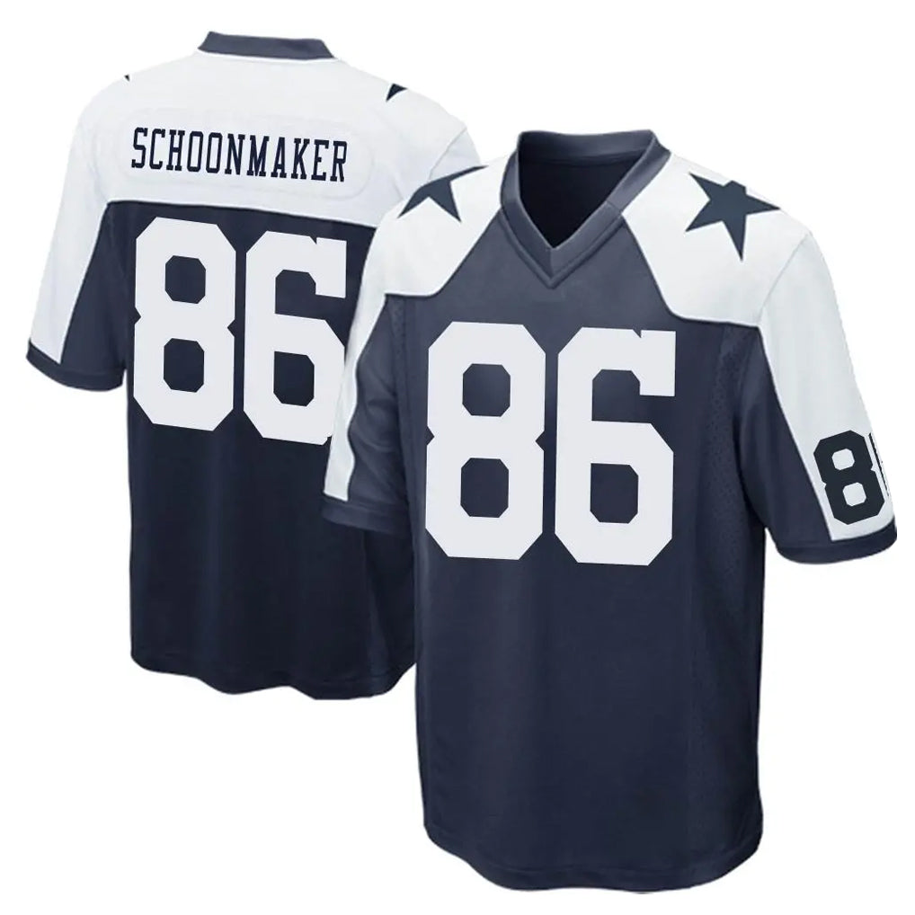 D.Cowboys #86 Luke Schoonmaker Player Navy-White Alternate Home Game Cooneas Stitched Jerseys