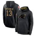 C.Panthers #13 John Metchie III Player Black Salute to Service Pullover Hoodies Limited Game Cooneas Stitched Jerseys