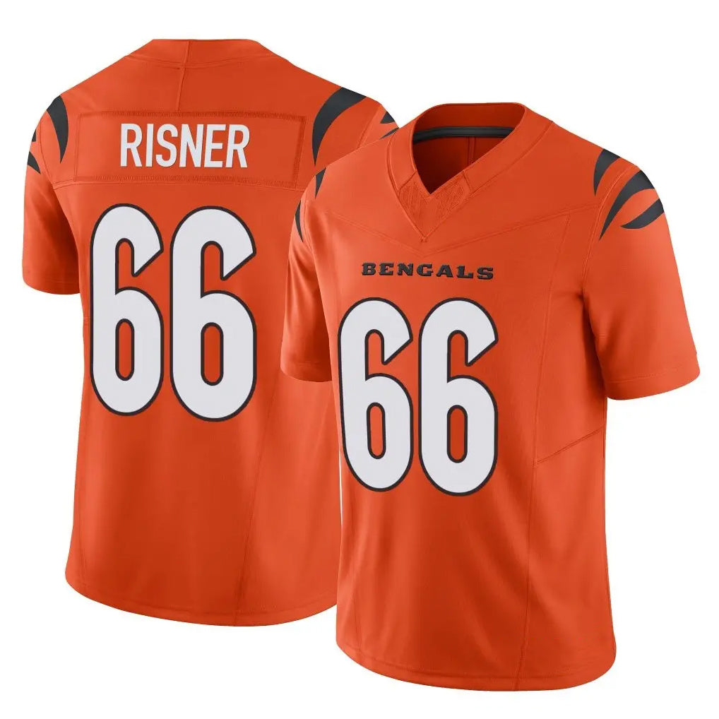 C.Bengals #66 Dalton Risner Player Orange Vapor F.U.S.E. Limited Home Game Cooneas Stitched Jerseys