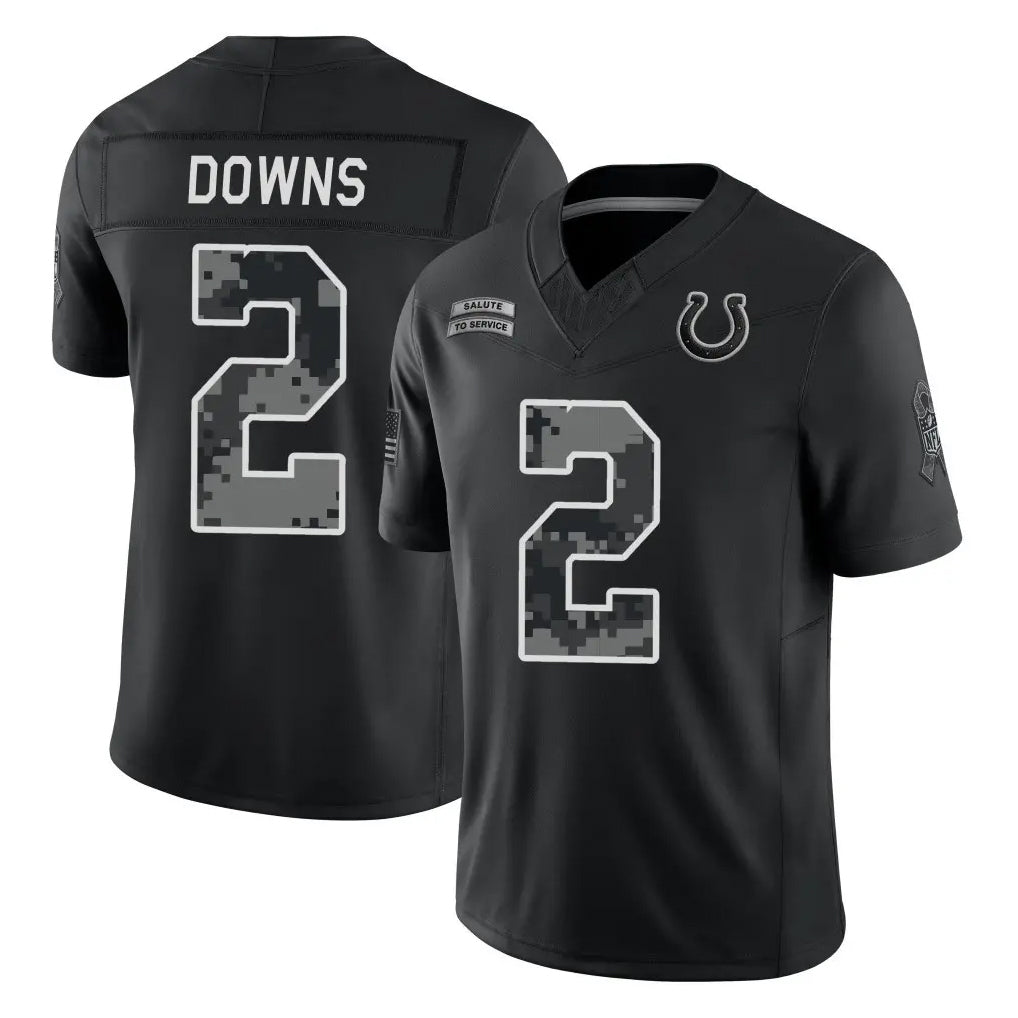 IN.Colts #2 Josh Downs Player Black Limited 2026 Salute to Service Home Game Cooneas Stitched Jerseys