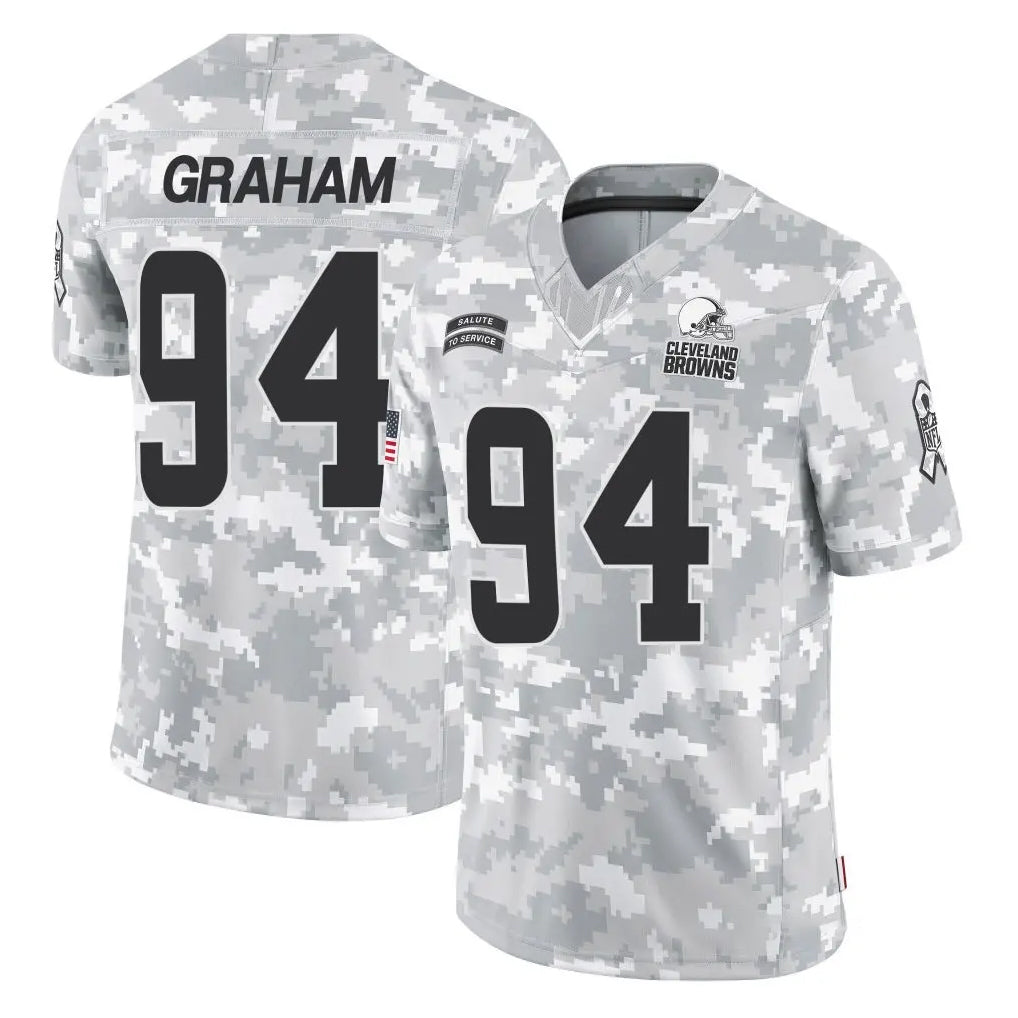 C.Browns #94 Mason Graham Player Arctic Camo Salute to Service Limited Home Game Cooneas Stitched Jerseys