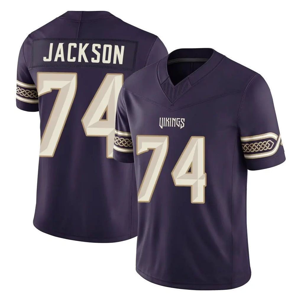 MN.Vikings #74 Donovan Jackson Player Purple Limited 2026 Rivalries Collection Home Game Cooneas Stitched Jerseys