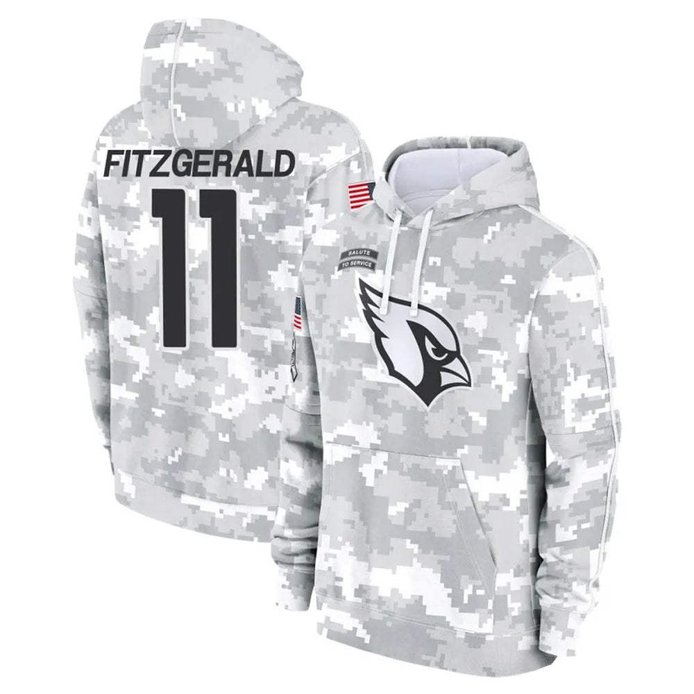 Cooneas A.Cardinals #11 Larry Fitzgerald Player Arctic Camo Salute to Service Limited Hoodie Stitched Jerseys