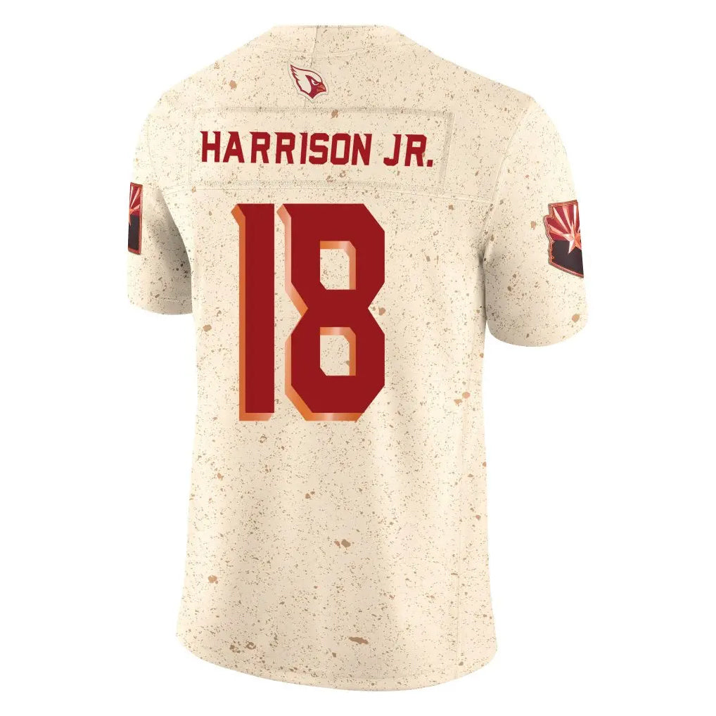 Cooneas A.Cardinals #18 Marvin Harrison Jr. Player Cream Rivalries Collection Vapor Limited Home Game Stitched Jerseys