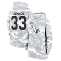 Cooneas A.Cardinals #33 Trey Benson Player Arctic Camo Salute to Service Hoodies Stitched Jerseys