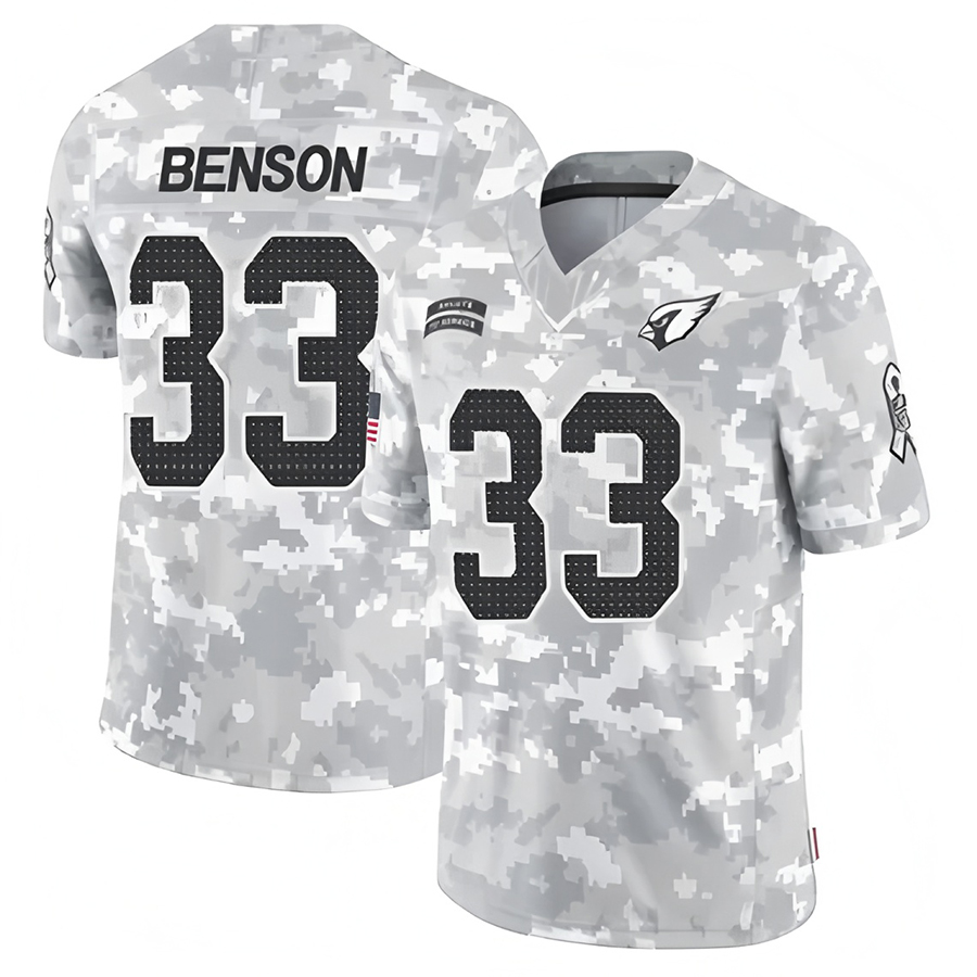 Cooneas A.Cardinals #33 Trey Benson Player Camo Salute to Service Limited Stitched Jerseys