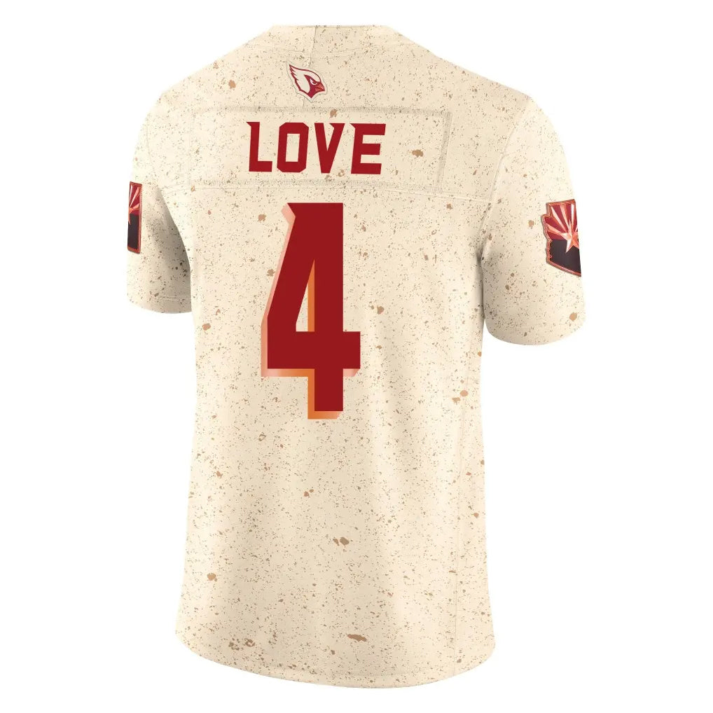 Cooneas A.Cardinals #4 Jeremiyah Love Player Cream Rivalries Collection Vapor Limited Home Game Stitched Jerseys