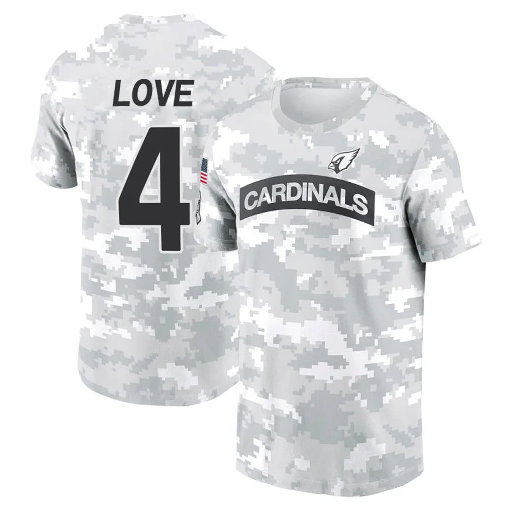 Cooneas A.Cardinals #4 Jeremiyah Love Player Salute to Service Hoodies & T-Shirts Football Jerseys
