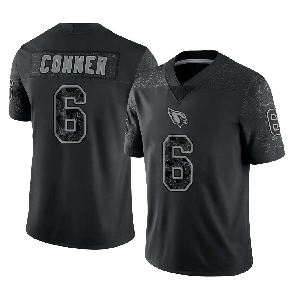 Cooneas A.Cardinals #6 James Conner Player Black RFLCTV Limited Home Game Stitched Jerseys