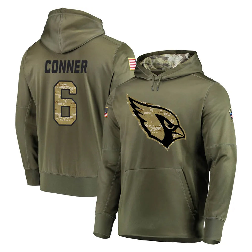 Cooneas A.Cardinals #6 James Conner Player Olive Salute to Service Limited Hoodie Stitched Jerseys