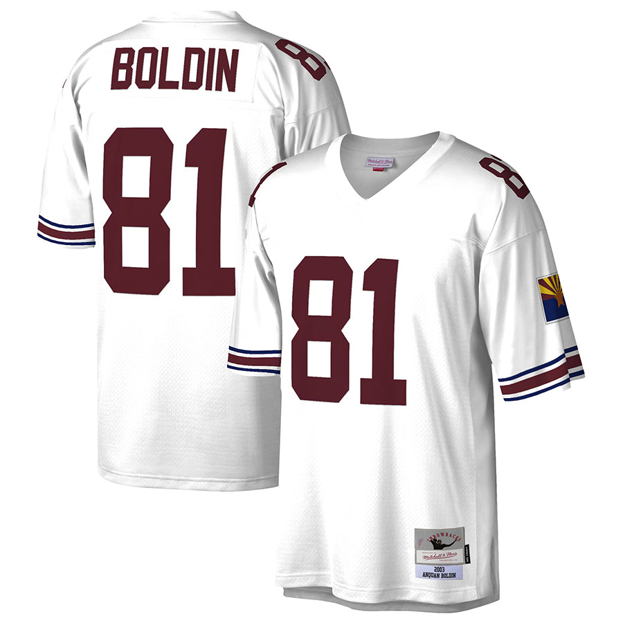 Cooneas A.Cardinals #81 Anquan Boldin Player Mitchell & Ness White Legacy Replica Stitched Jerseys