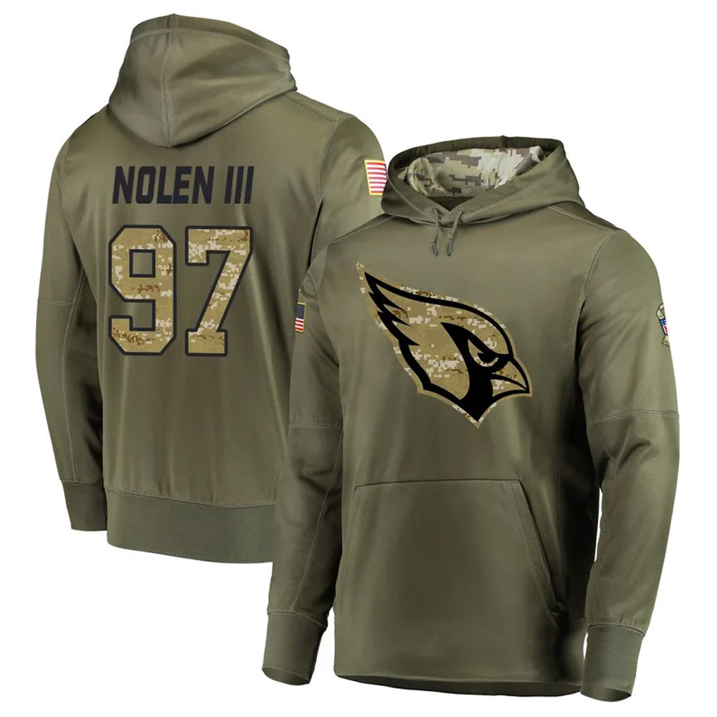 Cooneas A.Cardinals #97 Walter Nolen Player Olive Salute to Service Limited Hoodies Stitched Jerseys