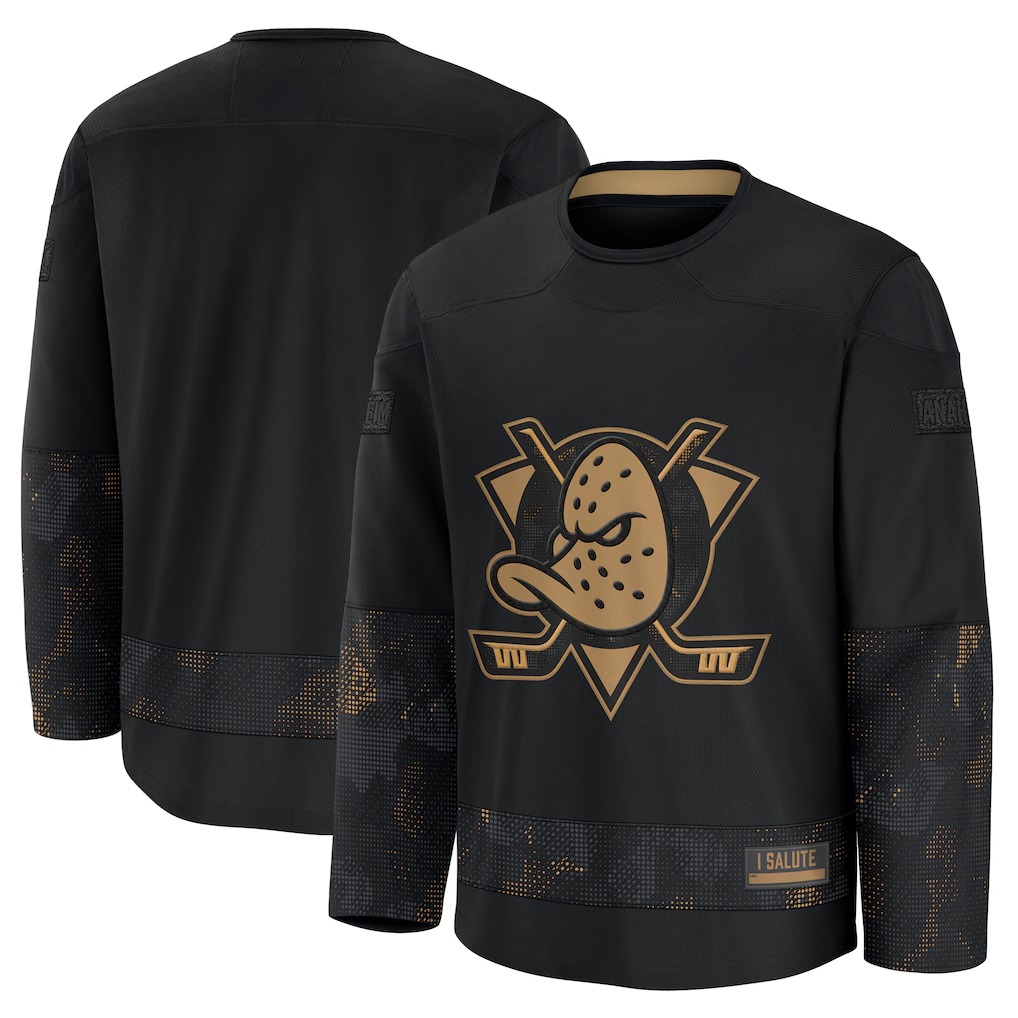 Cooneas A.Ducks Black 2024 Military Appreciation Practice Jerseys