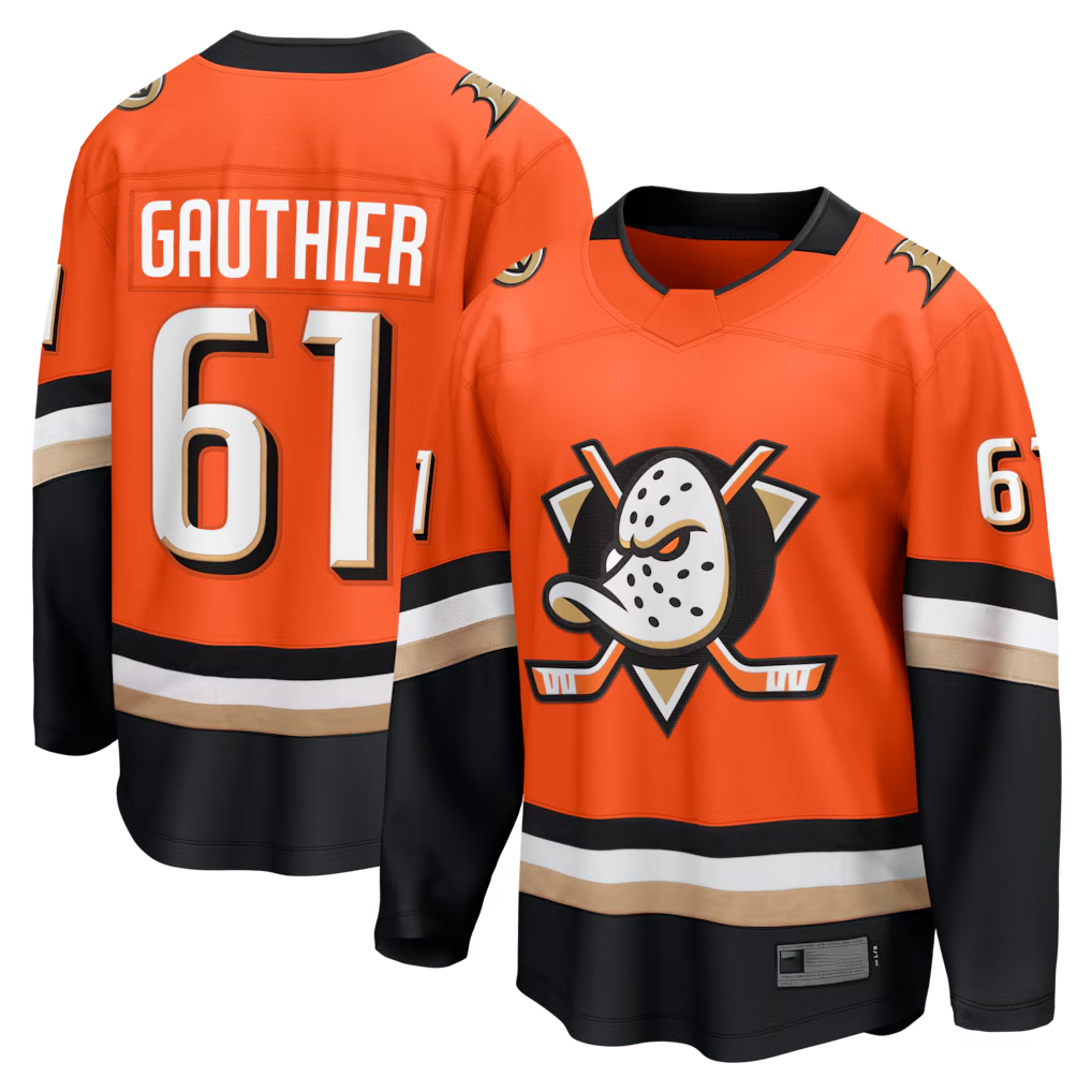 Cooneas A.Ducks #61 Cutter Gauthier Orange Home Breakaway Jerseys