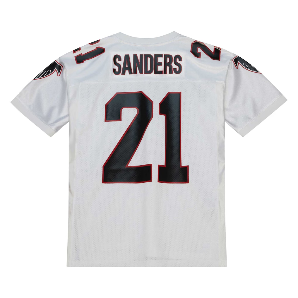 Cooneas A.Falcons 1991 #21 Deion Sanders Mitchell & Ness White Authentic Throwback Retired Player Stitched Puhic Jersey