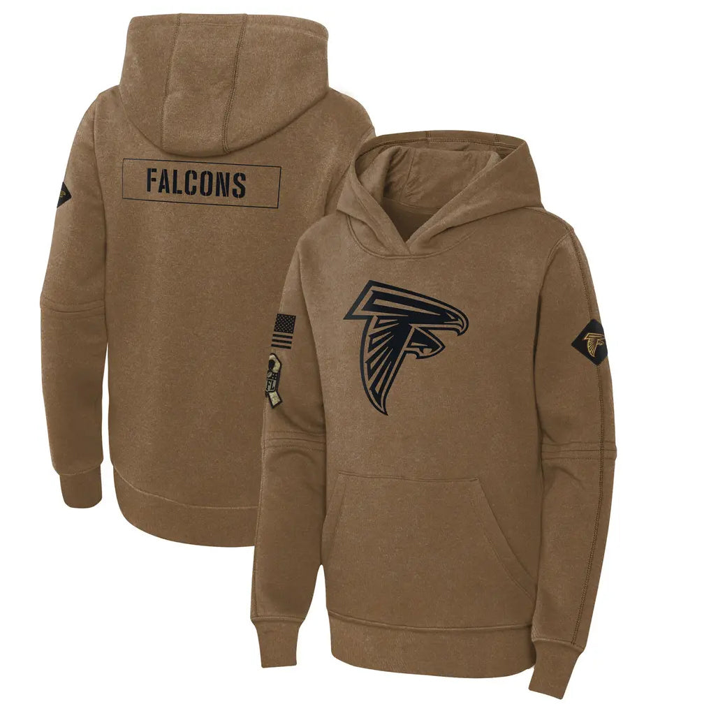 Cooneas A.Falcons Brown Salute to Service Limited Hoodie Blank Player Stitched Jerseys