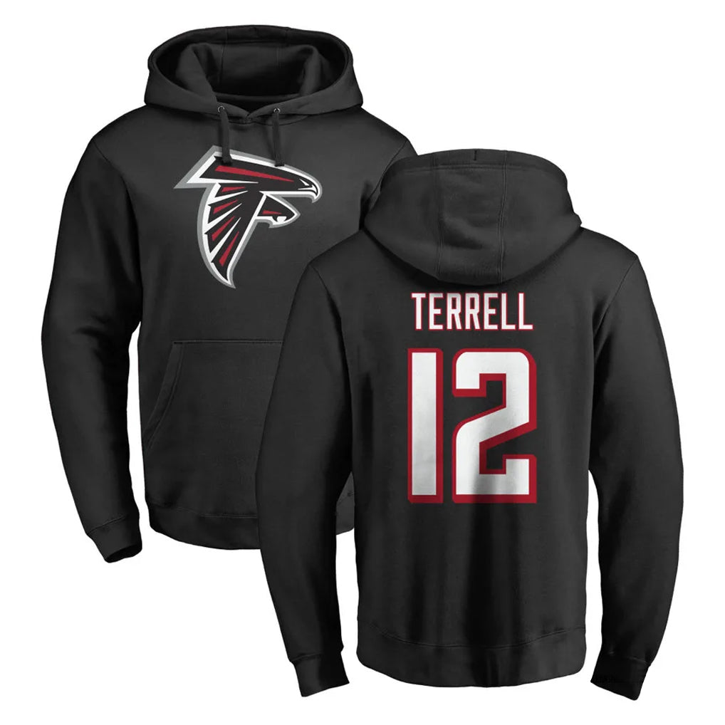 Cooneas A.Falcons #12 Avieon Terrell Player Black Salute to Service Hoodies Stitched Jerseys