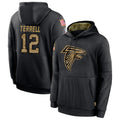 Cooneas A.Falcons #12 Avieon Terrell Player Black Salute to Service Limited Black Hoodie Stitched Jerseys