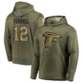 Cooneas A.Falcons #12 Avieon Terrell Player Olive Salute to Service Club Fleece Hoodie Stitched Jerseys