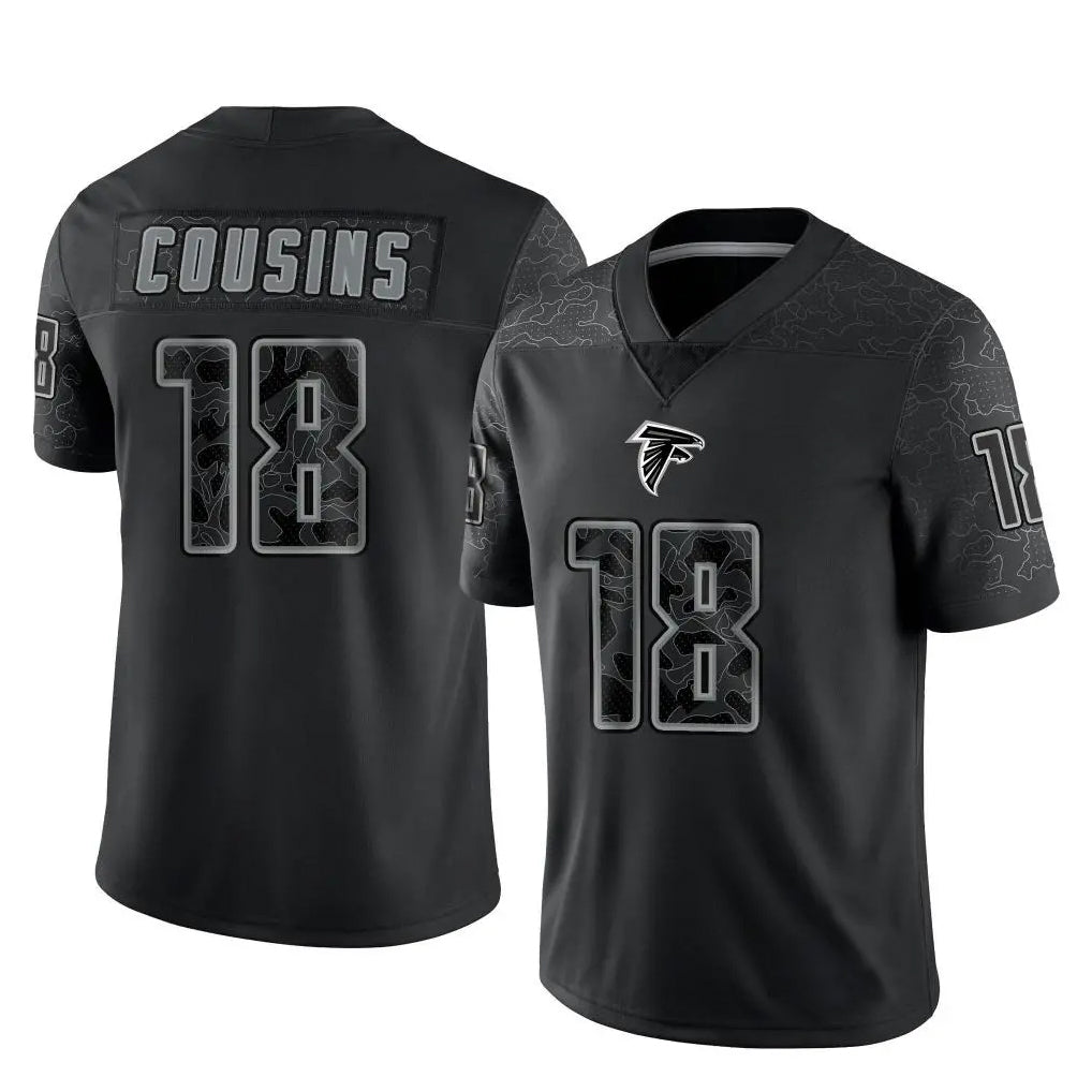 Cooneas A.Falcons #18 Kirk Cousins Player Black RFLCTV Limited Stitched Jerseys