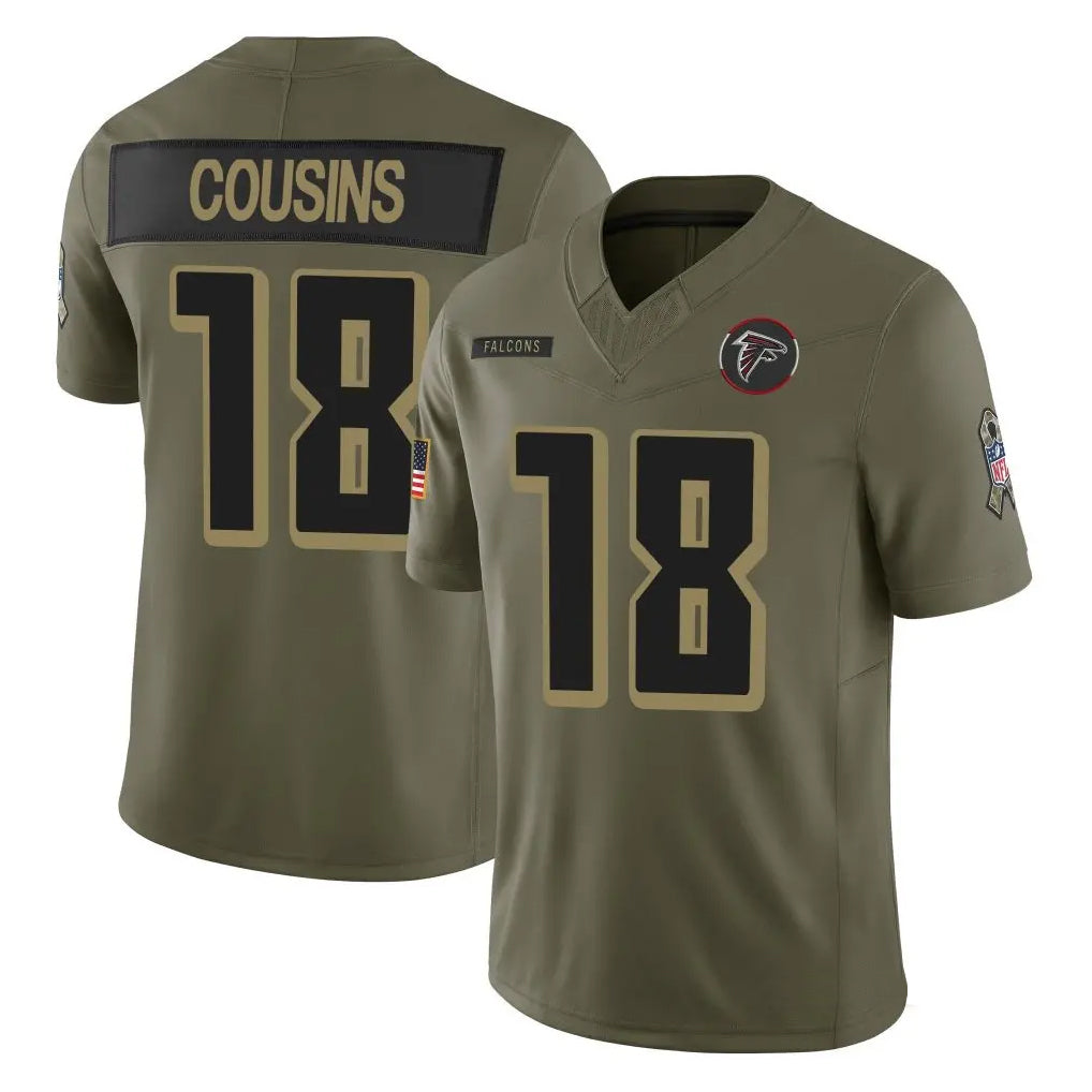 Cooneas A.Falcons #18 Kirk Cousins Player Olive Salute To Service Limited Home Game Stitched Jerseys