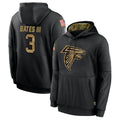Cooneas A.Falcons #3 Jessie Bates III Player Black Salute to Service Hoodies Stitched Jerseys