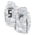 Cooneas A.Falcons #5 Drake London Player Camo Arctic Salute to Service Hoodies Limited Stitched Jerseys