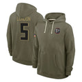 Cooneas A.Falcons #5 Drake London Player Olive 2025 Salute to Service Hoodies Stitched Jerseys