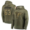 Cooneas A.Falcons #63 Chris Lindstrom Player Olive Salute to Service Club Fleece Hoodie Stitched Jerseys