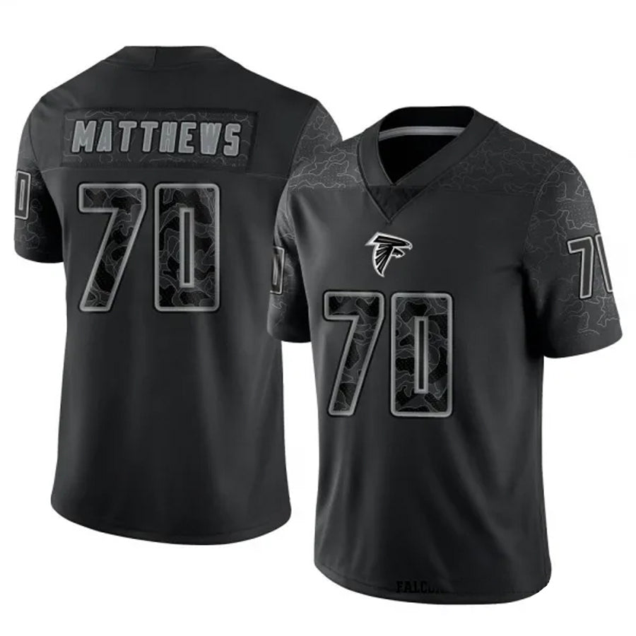 Cooneas A.Falcons #70 Jake Matthews Player Black RFLCTV Limited Stitched Jerseys