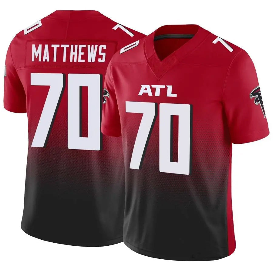Cooneas A.Falcons #70 Jake Matthews Player Red Vapor F.U.S.E. Limited Stitched Jerseys