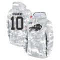Cooneas B.Bills #10 Khalil Shakir Player Salute to Service Hoodies  Stitched Jerseys