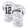 Cooneas B.Bills #12 Jim Kelly Player Arctic Camo Salute to Service T-Shirt Hoodies Stitched Jerseys