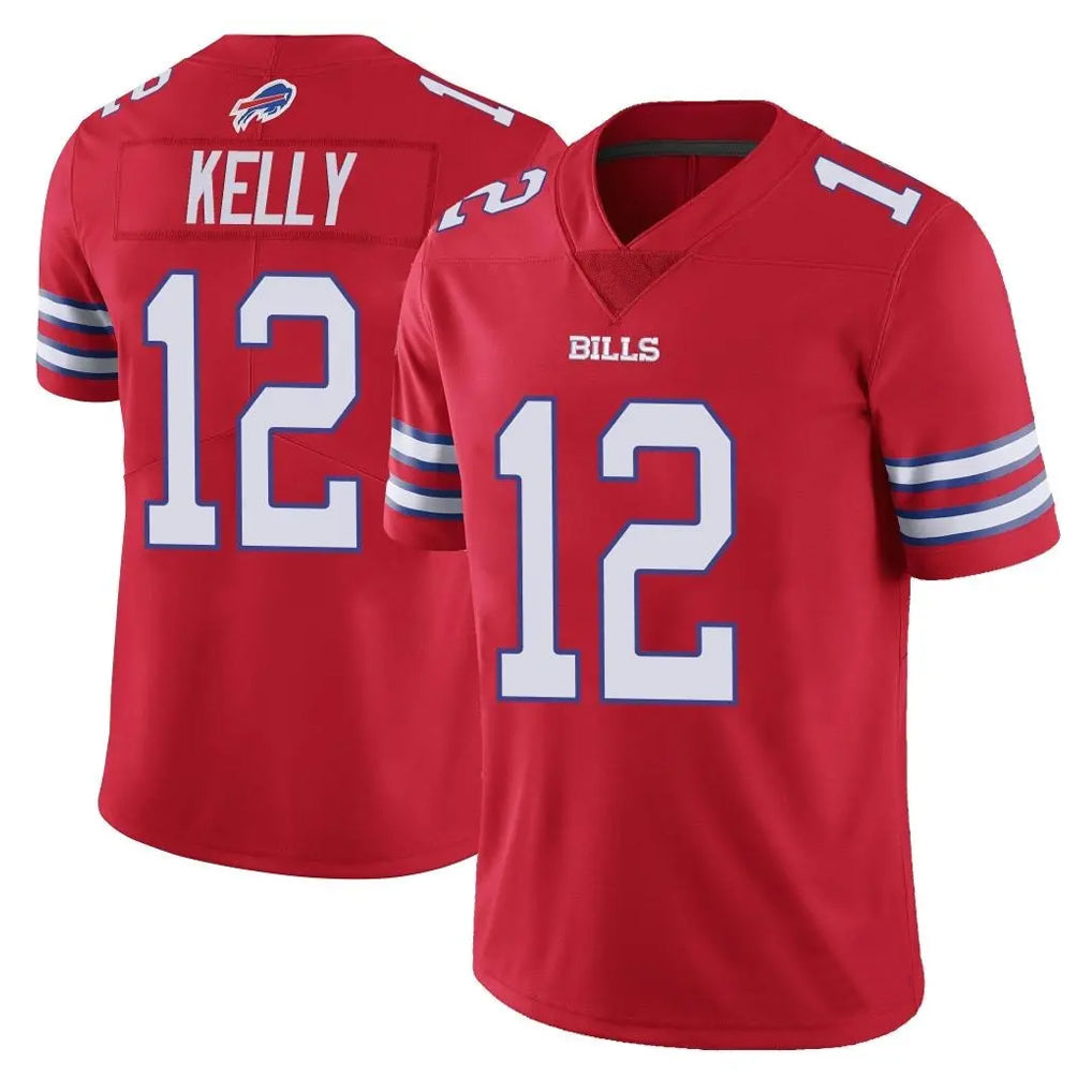 Cooneas B.Bills #12 Jim Kelly Player Red Vapor Untouchable Limited Home Game Stitched Jerseys