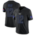 Cooneas B.Bills #12 Jim Kelly Player Limited Black Impact Stitched Jerseys