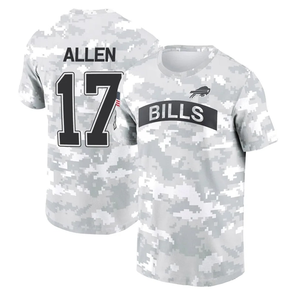 Cooneas B.Bills #17 Josh Allen Player Arctic Camo Salute to Service T-Shirt Hoodies Stitched Jerseys