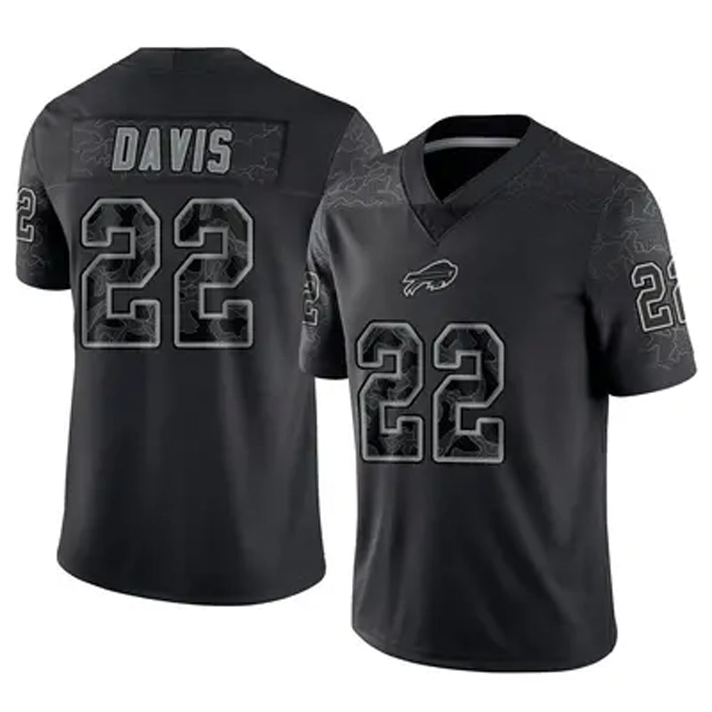 Cooneas B.Bills #22 Ray Davis Player Black RFLCTV Limited Stitched Jerseys