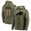 Cooneas B.Bills #31 Maxwell Hairston Player Olive Salute to Service Hoodies Game Stitched Jerseys