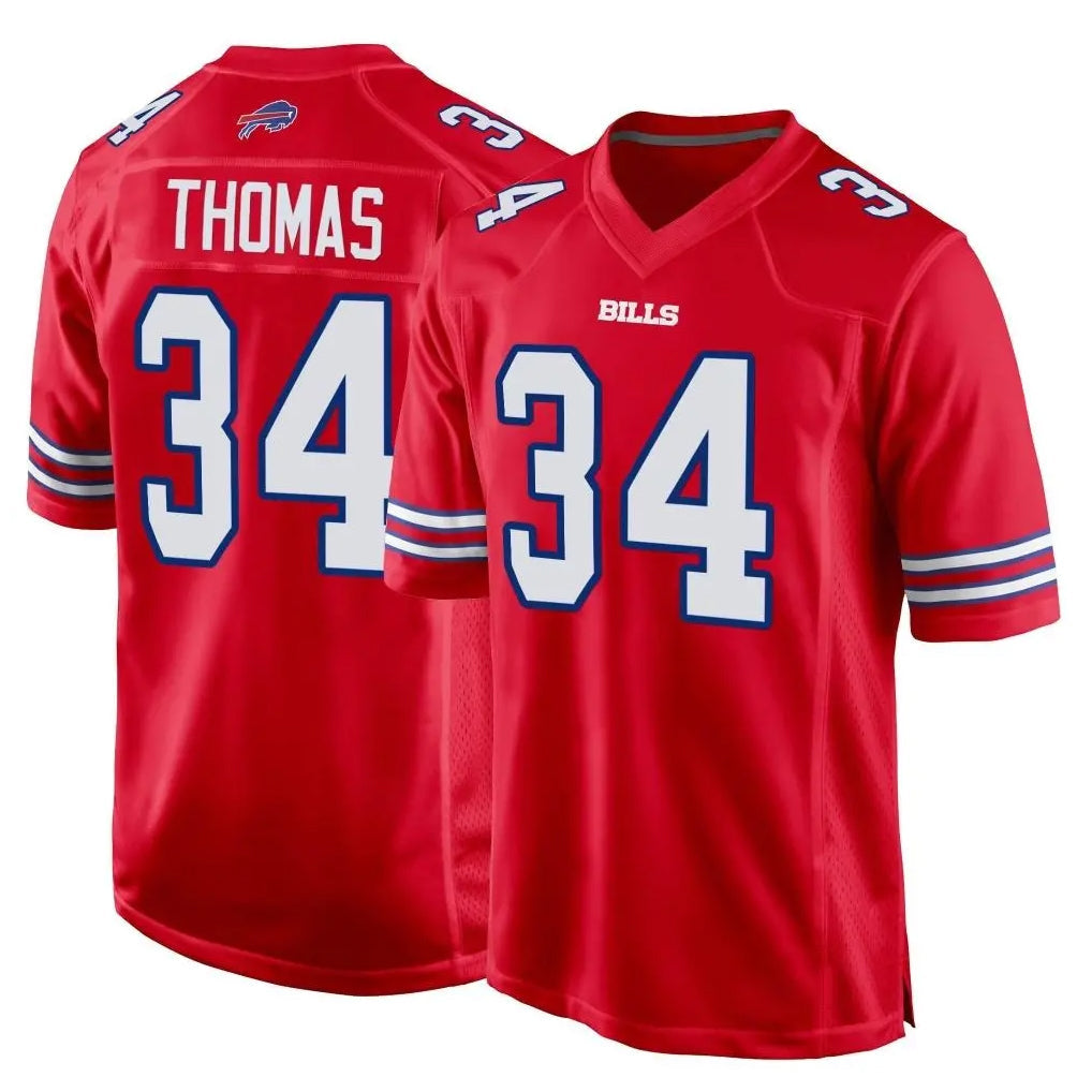 Cooneas B.Bills #34 Thurman Thomas Player Red Home Game Stitched Jerseys