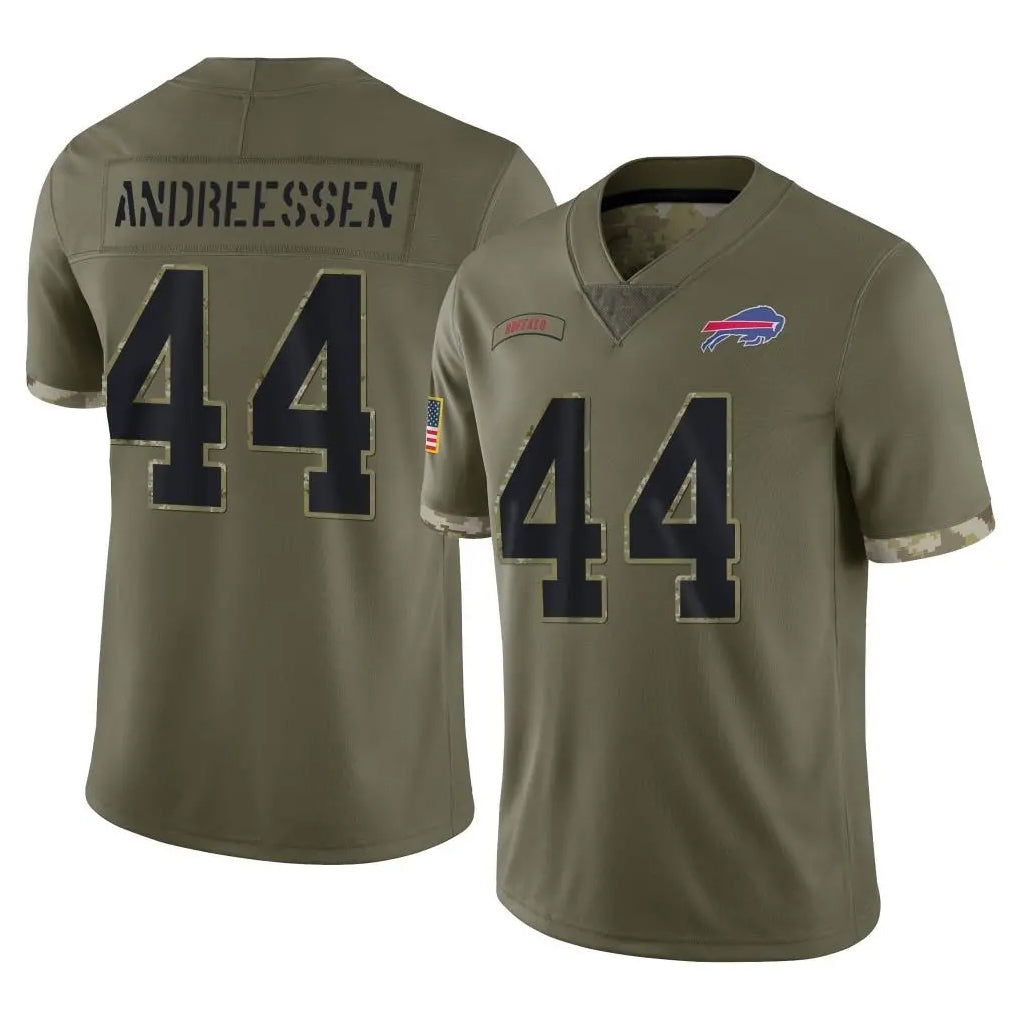 Cooneas B.Bills #44 Joe Andreessen Player Olive Salute To Service Game Stitched Jerseys