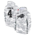 Cooneas B.Bills #4 James Cook III Player Arctic Camo Salute to Service Hoodies Game Stitched Jerseys