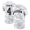 Cooneas B.Bills #4 James Cook III Player Arctic Camo Salute to Service T-Shirt Hoodies Stitched Jerseys