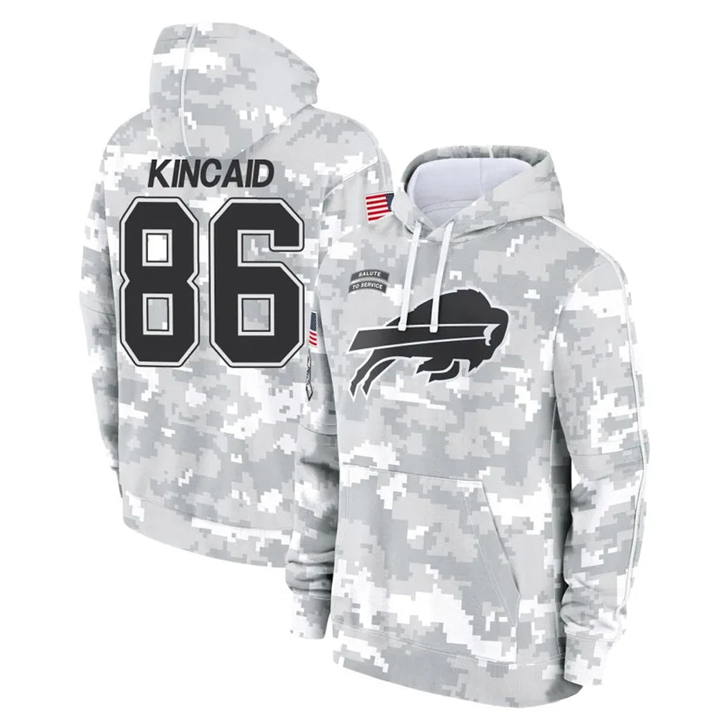 Cooneas B.Bills #86 Dalton Kincaid Player Arctic Camo Salute to Service Hoodies Stitched Jerseys