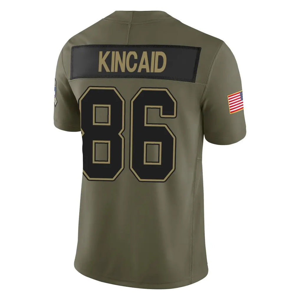 Cooneas B.Bills #86 Dalton Kincaid Player Olive Salute to Service Limited Home Game Stitched Jerseys