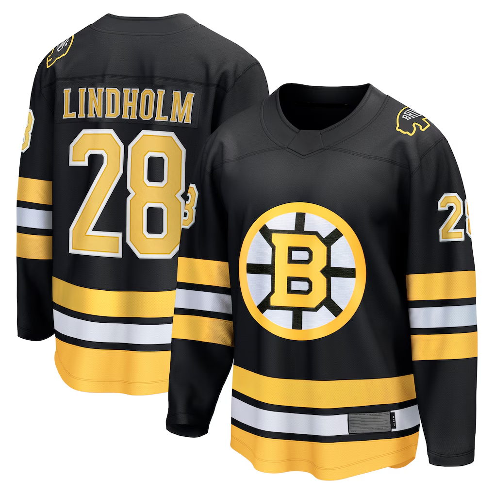 Cooneas B.Bruins #28 Elias Lindholm Black Home Breakaway Player Stitched Jerseys