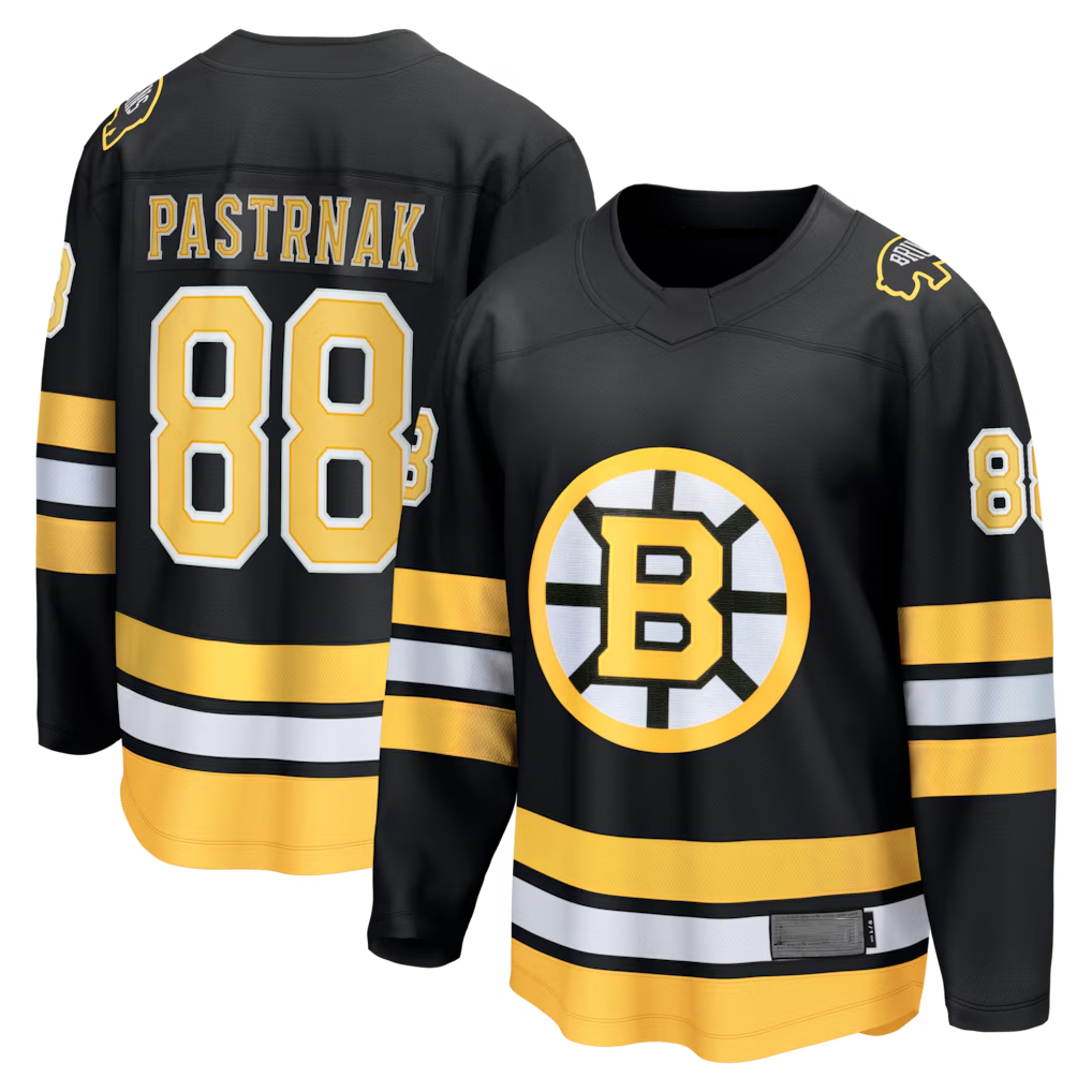 Cooneas B.Bruins #88 David Pastrnak Black Home Breakaway Stitched Jerseys