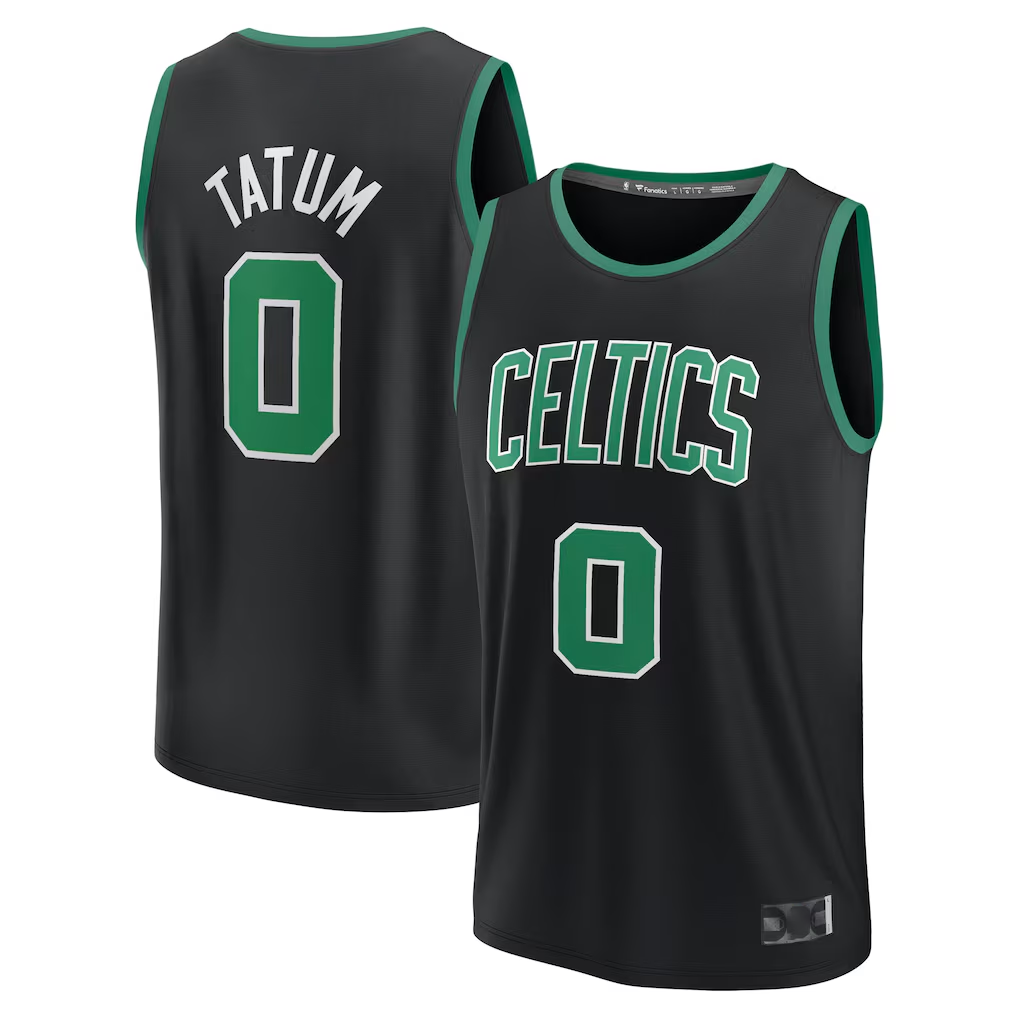 Cooneas B.Celtics #0 Jayson Tatum  Black Fast Break Replica Player Jerseys - Statement Edition
