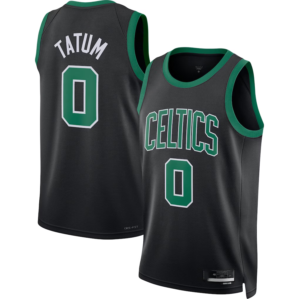 Cooneas B.Celtics #0 Jayson Tatum  Black Swingman Jerseys - Statement Edition