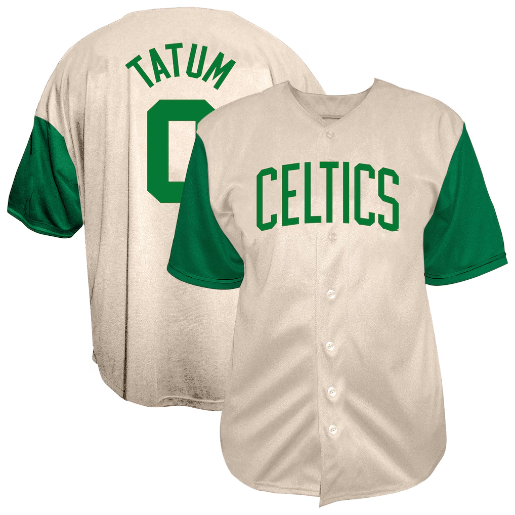 Cooneas B.Celtics #0 Jayson Tatum  Cream Baseball Jerseys